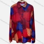 Wholesale Women's Vintage Long Sleeve Geometric Print Button Down Shirts preview