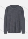 Wholesale Men's Round Neck Long Sleeve Plain Waffle Knitting Pullover Sweater - Liuhuamall