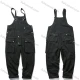 Wholesale Men's Plain Multiple Flap Pockets American Suspenders Loose Casual Cargo Overalls PM-3320# Black Clothing Wholesale Market Liuhua