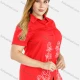 Wholesale Women's Plus Size Cotton Floral Embroidery Short Sleeve Button Down Shirt 3# Clothing Wholesale Market Liuhua