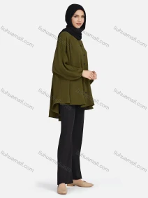 Wholesale Women's Casual Plain Ruched Buttons Down Long Sleeve Blouse 1371#, LIUHUA CLOTHING WHOLESALE