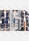 Wholesale Women's Linen 3/4 Sleeve Tribal Print Fringe Trim Midi Cardigan - Liuhuamall