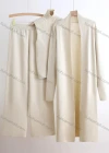 Wholesale Women's Elegant Plain Mid-length Cardigan 3 Piece Set With Wide-leg Pants - Liuhuamall