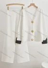Wholesale Women's Elegant Plain Patch Pocket Cardigan 2 Piece Set With Wide-leg Pants - Liuhuamall