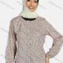 Wholesale Women's Casual Crew Neck Button Down Floral Print Blouse Without Hijab preview