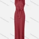 Wholesale Women's Elegant Plain High Waist Belted Wide Leg V-Neck Wrap Jumpsuit 39# Guangzhou Clothing Wholesale Market & Suppliers -LIUHUAMALL