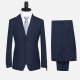 Men's Formal Two Button Plain Blazer Jacket & Pants 2 Piece Suit Set X7533# Dark Blue Clothing Wholesale Market -LIUHUA