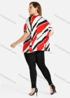 Wholesale Women's Plus Size Irregular Striped Print Round Neck Baggy T-Shirt - Liuhuamall