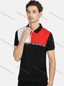 Wholesale Men's Casual Splicing Colorblock Short Sleeve Polo Shirt, LIUHUA CLOTHING WHOLESALE