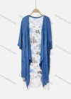 Wholesale Women's Casual Crew Neck Floral Print Dress & Long Sleeve Cardigan 2-Piece Set 051# - Liuhuamall