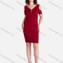 Wholesale Women's Casual V Neck Short Sleeve Button Decor Plain Dress preview