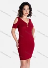 Wholesale Women's Casual V Neck Short Sleeve Button Decor Plain Dress - Liuhuamall