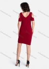 Wholesale Women's Casual V Neck Short Sleeve Button Decor Plain Dress - Liuhuamall