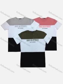 Wholesale Men's Short Sleeve Splicing Letter Print T-Shirt, LIUHUA CLOTHING WHOLESALE