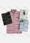 Wholesale Men's Short Sleeve Patch Label Striped Polo Shirt - Liuhuamall