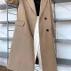 Wholesale Women's Plain Lapel Long Sleeve Mid Length Suit Coat Camel Clothing Wholesale Market Liuhua