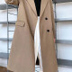 Women's Plain Lapel Long Sleeve Mid Length Suit Coat Camel Clothing Wholesale Market -LIUHUA