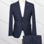 Wholesale Men's Plaid Print Single Breasted Flap Pockets Lapel Blazer & Vest & Suit Pants 3-Piece Suit Sets SD220330S# preview