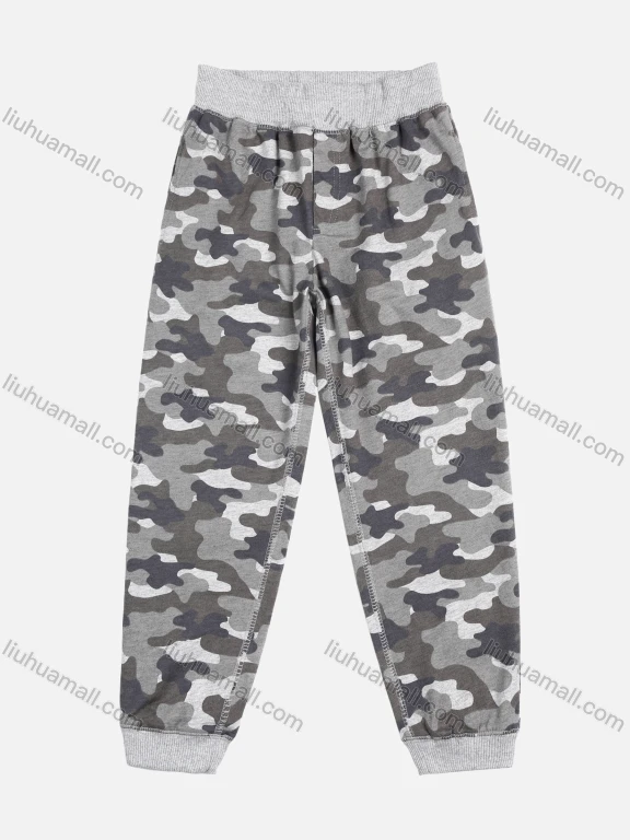 Wholesale Boys' Casual Allover Camo Print Cotton Elastic Waist Ankle Length Jogger