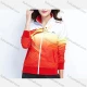 Wholesale Women's Sporty Ice Silk Ombre Stand Collar Slant Pockets Jacket Red&Black Clothing Wholesale Market Liuhua