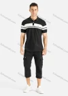 Wholesale Men's Casual Plain Multiple Pockets Drawstring Capris Cargo Pant 9371# - Liuhuamall