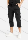 Wholesale Men's Casual Plain Multiple Pockets Drawstring Capris Cargo Pant 9371# - Liuhuamall