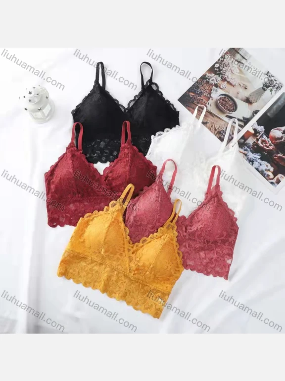 Wholesale Women's Pull-on Plain Guipure Lace Spaghetti Strap Bra