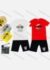 Wholesale Boy's Casual Pattern & Letter Print Round Neck Short Sleeve Tee & Shorts 2 Piece Set - Liuhuamall