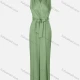 Wholesale Women's Elegant Plain High Waist Belted Wide Leg V-Neck Wrap Jumpsuit 54# Guangzhou Clothing Wholesale Market & Suppliers -LIUHUAMALL