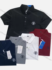 Wholesale Men's Casual Short Sleeve Embroidery Label Button Front Polo Shirts, LIUHUA CLOTHING WHOLESALE