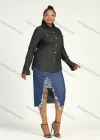Wholesale Women's Plus Size Long Sleeve Button Down Flap Pockets Denim Casual Shirt - Liuhuamall