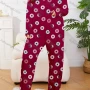 Wholesale Women's Lounge Milk Silk Allover Print Long Sleeve Crew Neck T-shirt & Pant Soft Pajamas Sets DM02401-02# preview