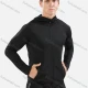 Wholesale Men's Athletic Workout Zip Long Sleeve Fitness Hoodie B90123# Black Clothing Wholesale Market Liuhua