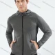Wholesale Men's Athletic Workout Zip Long Sleeve Fitness Hoodie B90123# Dim Gray Clothing Wholesale Market Liuhua