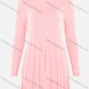 Wholesale Women's Round Neck Long Sleeve Pleated Short Sweater Dress Pink Clothing Wholesale Market Liuhua