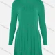 Wholesale Women's Round Neck Long Sleeve Pleated Short Sweater Dress B677# Clothing Wholesale Market Liuhua