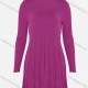Wholesale Women's Round Neck Long Sleeve Pleated Short Sweater Dress B698# Clothing Wholesale Market Liuhua