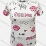Wholesale Women's Casual Round Neck Cute Graffiti Letter Lips Print T-Shirt preview