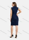 Wholesale Women's Casual Collared Lace Up Leopard Print Button Closure Denim Dress - Liuhuamall
