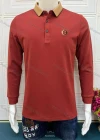 Wholesale Men's Casual Plain Long Sleeve Polo Shirt - Liuhuamall
