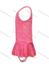 Wholesale Girls Vacation Crew Neck Sleeveless Ruffle Hem Geo Print One Piece Swimsuit - Liuhuamall