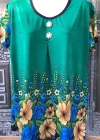 Wholesale Women's Casual Notched Neck Button Decor Floral Print Ombre Top - Liuhuamall