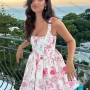 Wholesale Women's Casual Straps Ditsy Floral Allover Short Dress preview