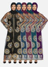 Wholesale Women's Islamic Muslim Floral Sequin Self Tie Maxi Kimono Cover Up Dress - Liuhuamall