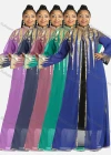 Wholesale Women's Muslim Stand Collar Long Sleeve Sequin Glitter Maxi Kimono Cover Up Cardigan - Liuhuamall
