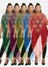 Wholesale Women's Muslim Islamic Glamorous Triangle Hem Sequin Mesh Translucent Cover Up Cloak - Liuhuamall