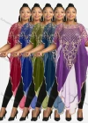 Wholesale Women's Muslim Islamic Glamorous Triangle Hem Arabic Dubai Sequin Mesh Translucent Cover Up Cloak - Liuhuamall