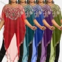 Wholesale Women's Arabic Dubai Glamorous Triangle Hem Muslim Islamic Sequin Mesh Translucent Cover Up Cloak preview