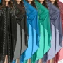 Wholesale Women's Arabic Dubai V Neck Glamorous Rhinestone Muslim Islamic Cover Up Cardigan With Scarf preview