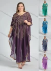 Wholesale Women's Arabic Dubai VNeck Half Sleeve Muslim Islamic Seuqin Maxi Cover Up Dress - Liuhuamall